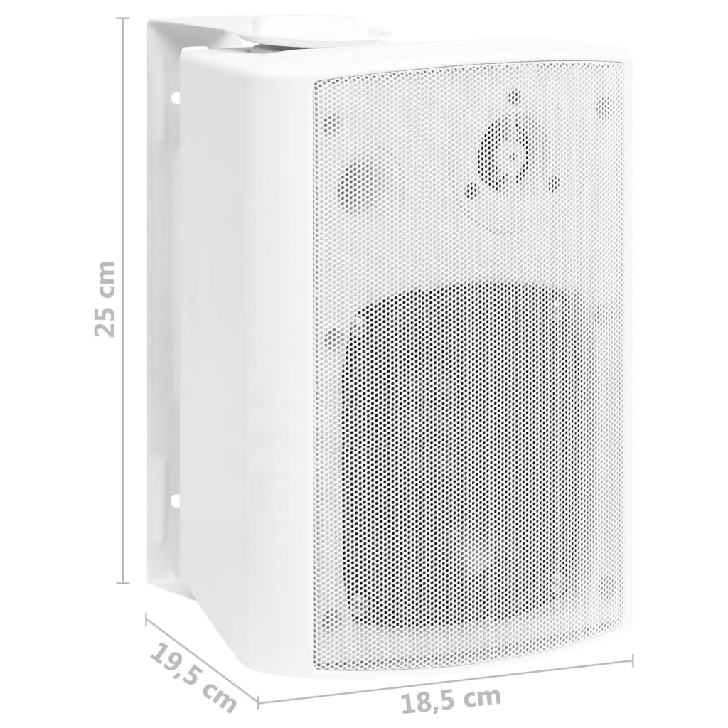 Wall-mounted Stereo Speakers 2 pcs White Indoor Outdoor 100 W